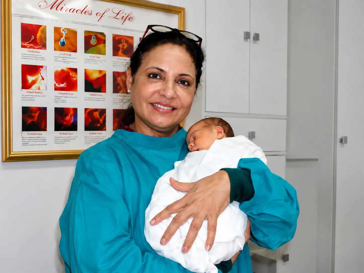 Dr. Rita Bakshi early in her fertility career, archival, warm portrait