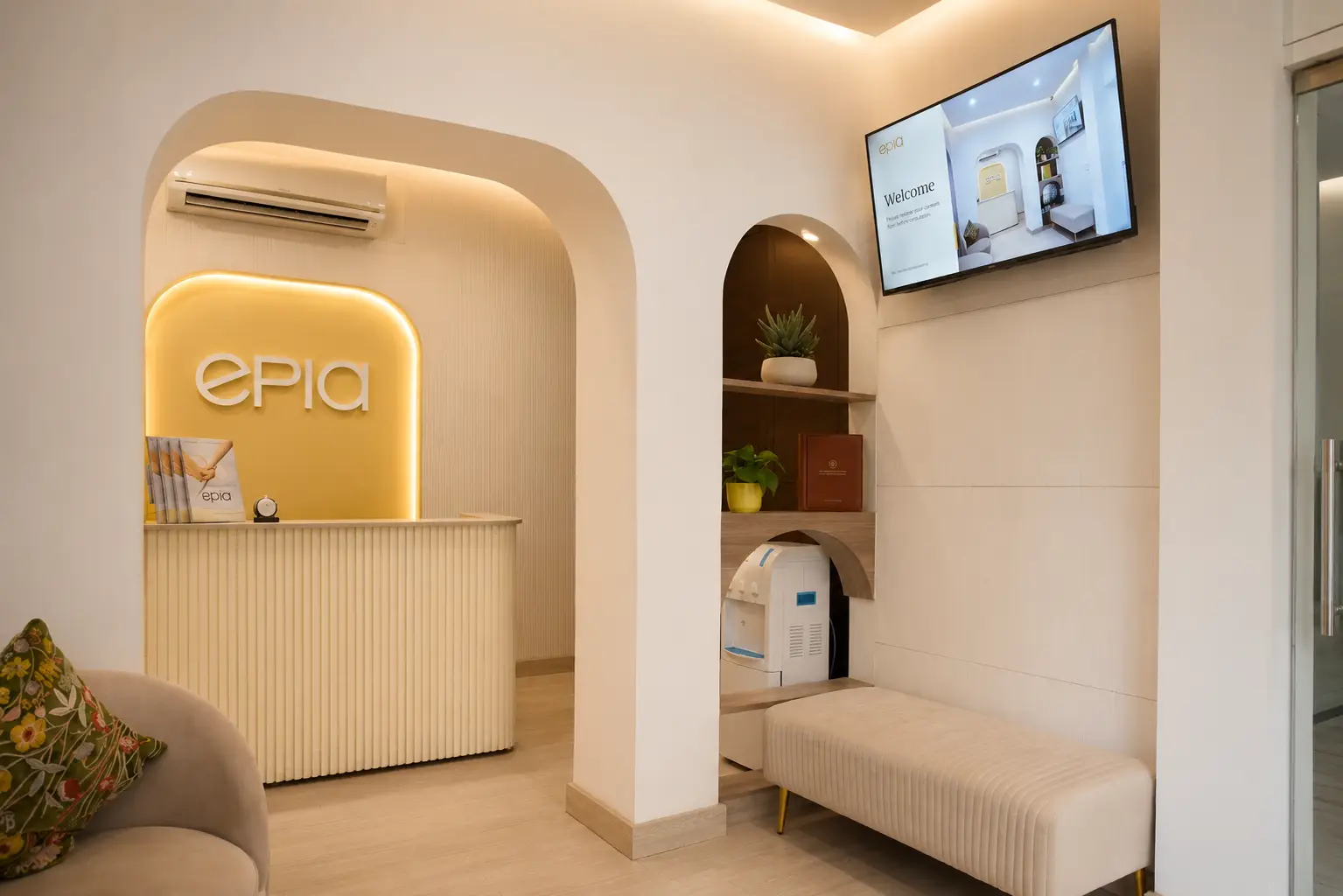 The EPIA institute, signage and a calm, modern reception